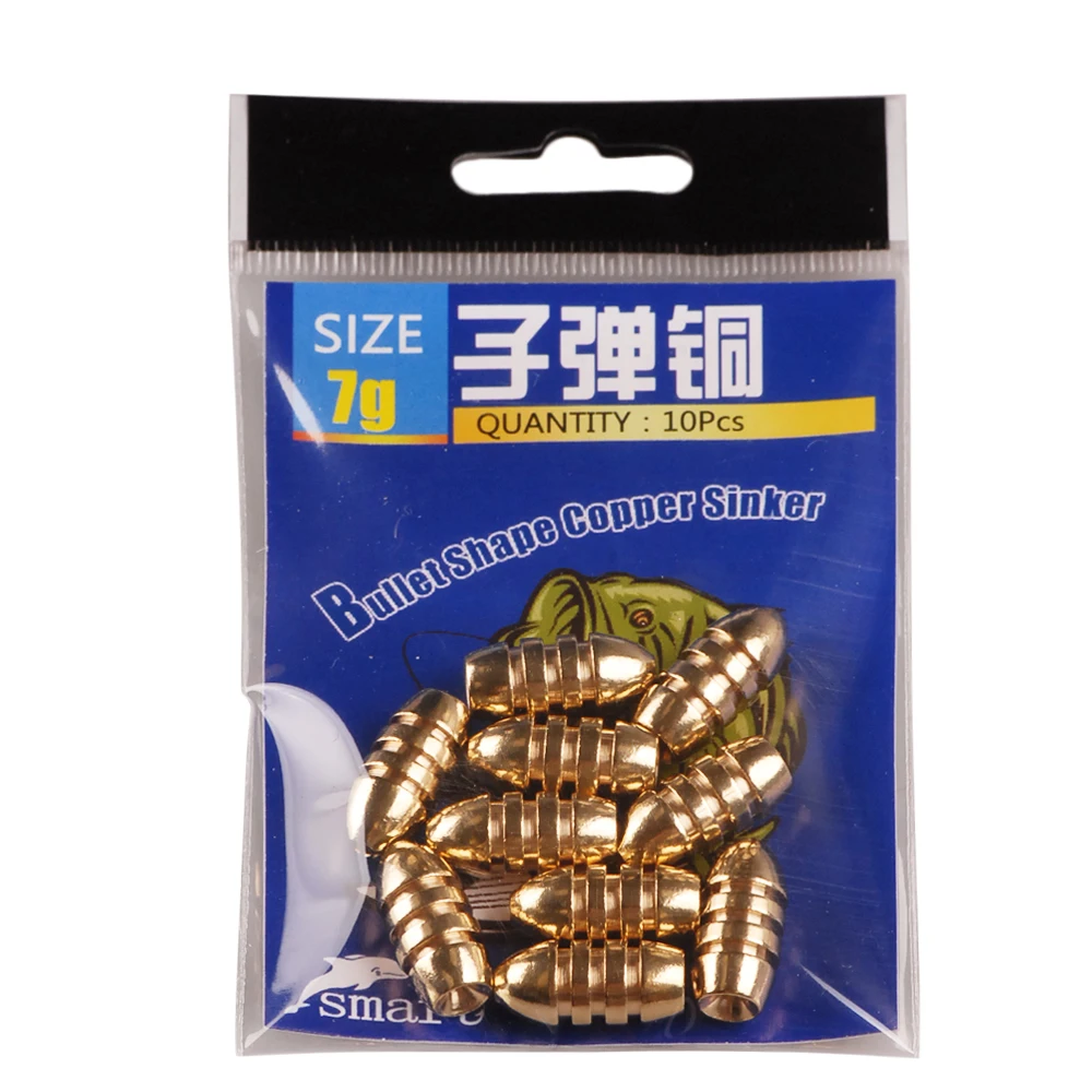 Смарт-20cs/лот золото Медь Рыбалка Вес грузила Ассорти пуля Форма комплект грузил