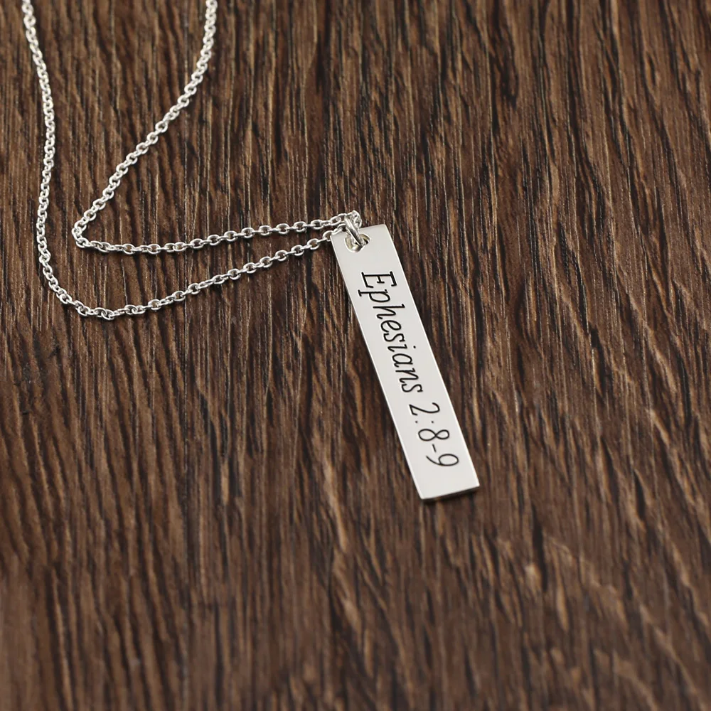 Rectangle Bar Necklace for Men Personalized Silver Women Fashion Custom Name 925 Solid | Украшения и аксессуары