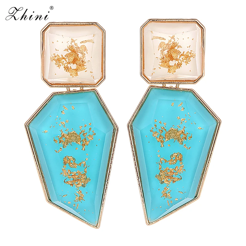 Женские разноцветные Серьги с подвесками ZHINI большие роскошные серьги подвески