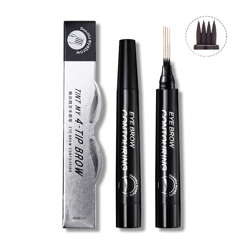 Горячая бренд эскиз карандаш для бровей Макияж 4 цвета Водонепроницаемый пигмент