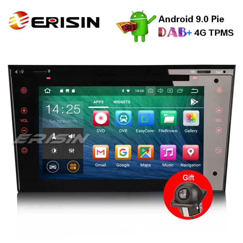 Erisin ES4873P " Android 9,0 DAB+ gps стерео для Vauxhall Opel Vivaro Astra Corsa D Zafira SatNav