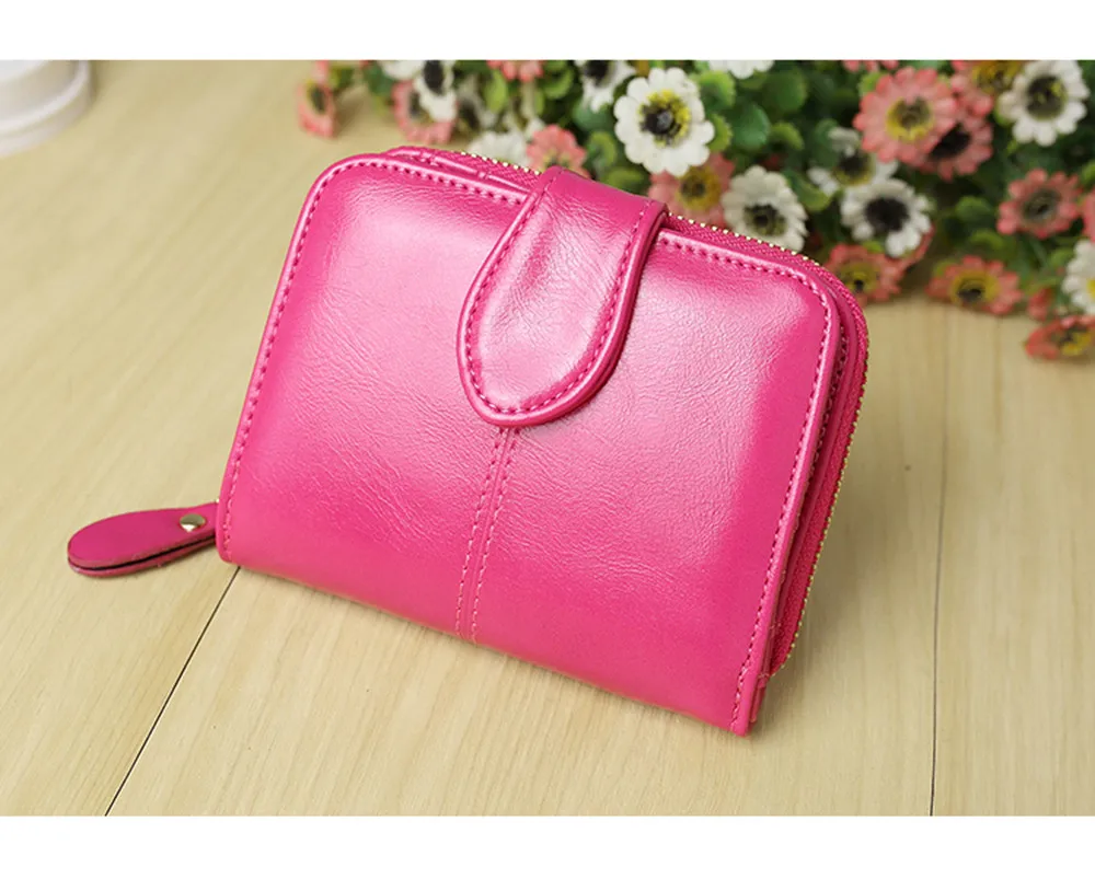 Женский кошелек в стиле ретро два маленьких кошелька с застежкой из вощеной кожи