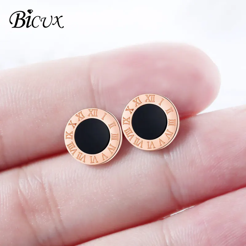 BICUX Titanium стали розового цвета: золотистый серебристый Цвет маленькие серьги