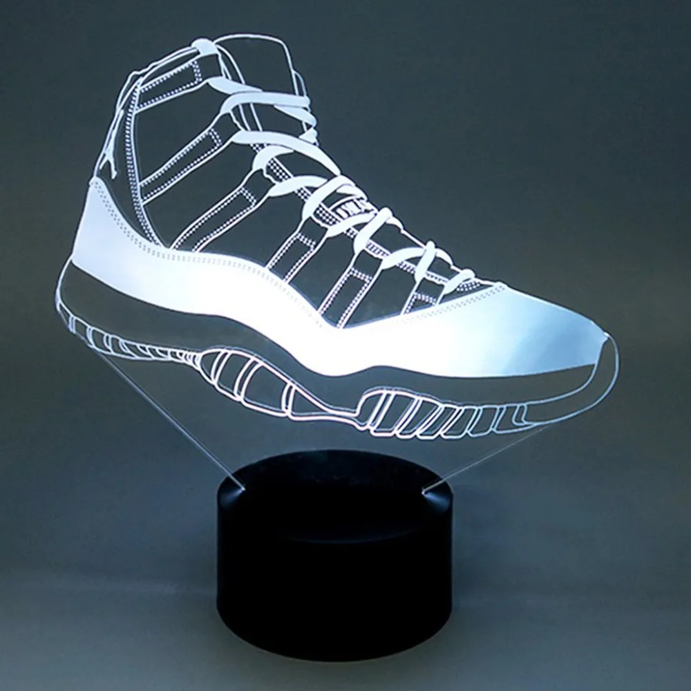 

Modern 7 Color Change LED 3D Movements Shoes Lamp Bedroom Lighting Luminaria Table Lamp Decor Nightlight Bedside Lamp For Child