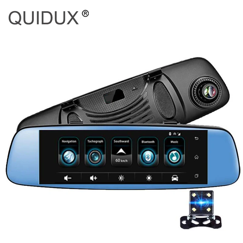 QUIDUX Android 8 0 &quot3G Автомобильный видеорегистратор зеркало заднего вида GPS навигация