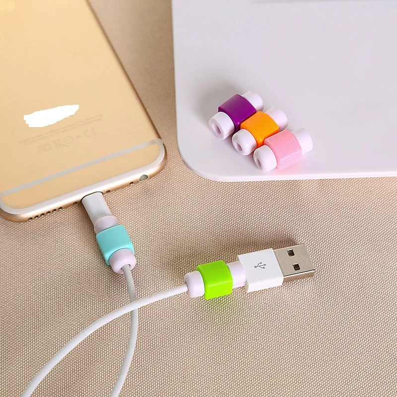 DHL 2000pcs/lot USB Data Cable Earphone Protector Colorful Earphones Cover For Apple iPhone 5 6 7 8 Charging Cord Protection | Электроника