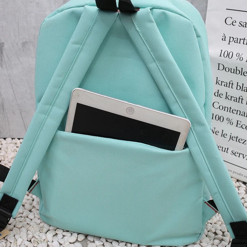 4Pcs/Set Travel Casual Oxford Letter Backpack Preppy Style Cute School Bags For Teenage Girls Women Cat Book Bag Rucksack Dame