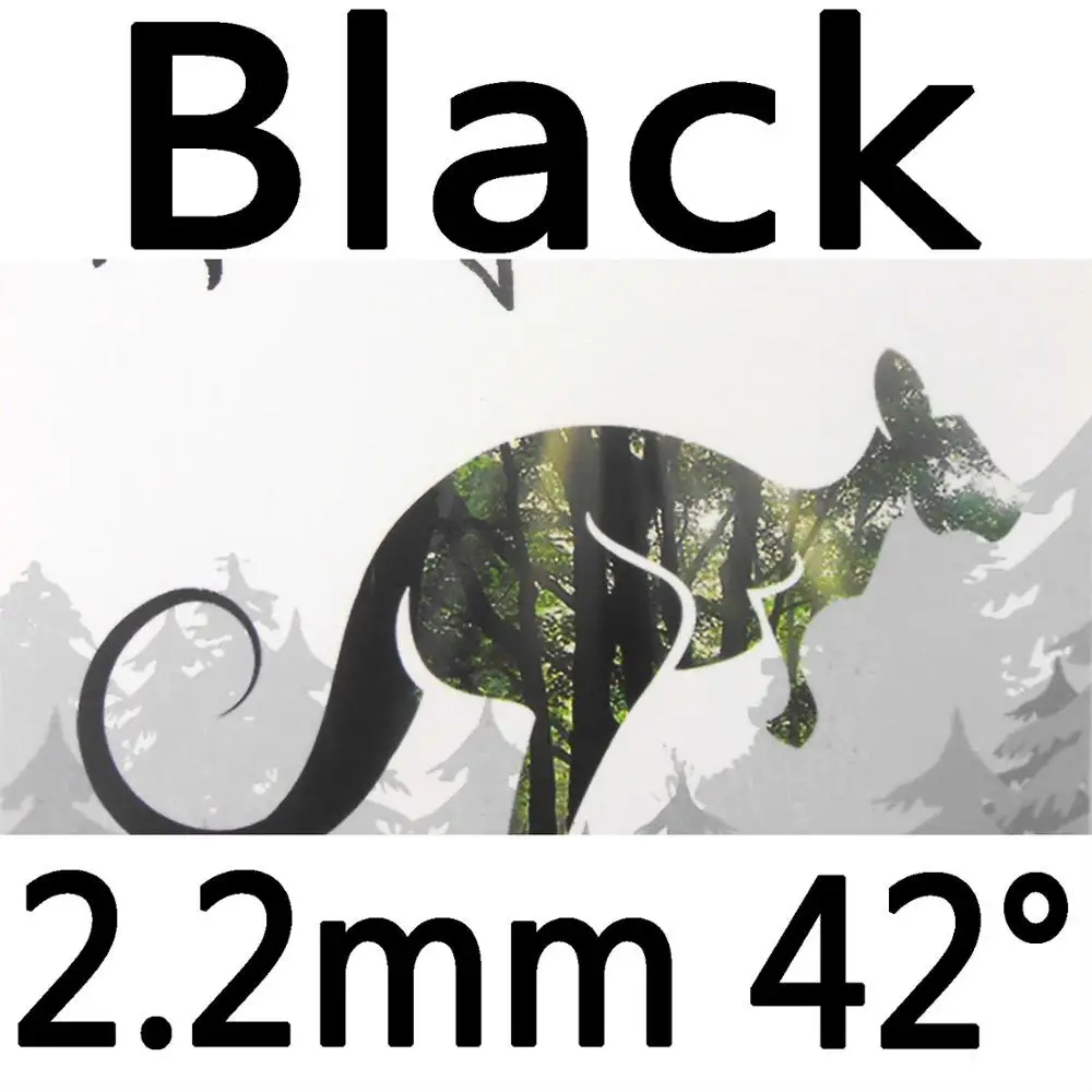 black 2.2mm H42 61 секундный кенгуру Pips-в настольном теннисе резиновый с белой губкой - Цвет: black 2.2mm H42