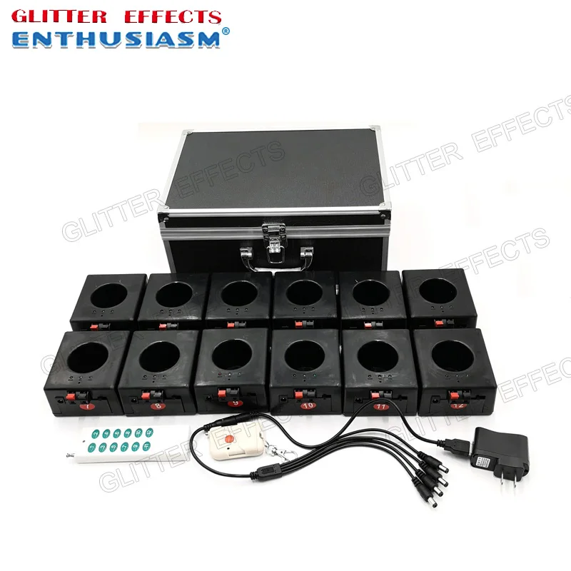 Скидка Приемник BD12, 12 каналов, перезаряжаемый, двойной пульт дистанционного управления, для фонтана, для свадьбы