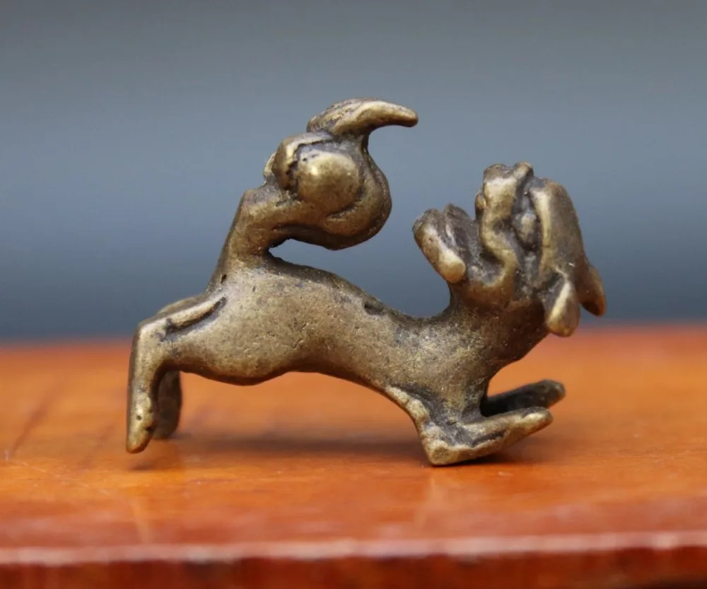 Китайская Статуэтка фэн шуй из чистой бронзы и меди 4 см|Статуи скульптуры| |