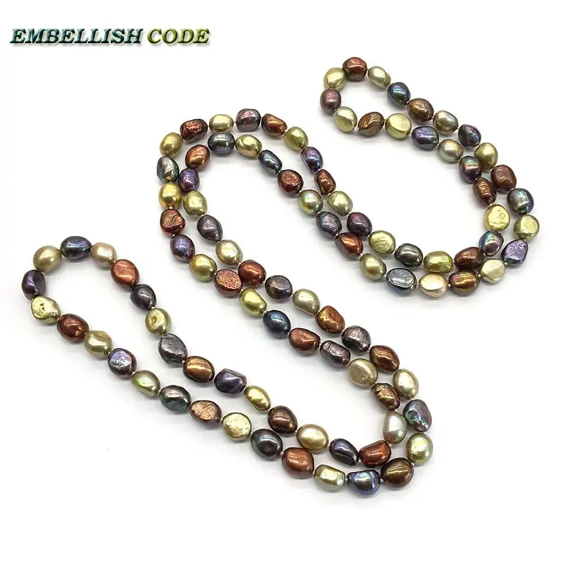 Хорошо продаются тройной длинное ожерелье Hong Kong &quotПавлин&quot синий кофейный