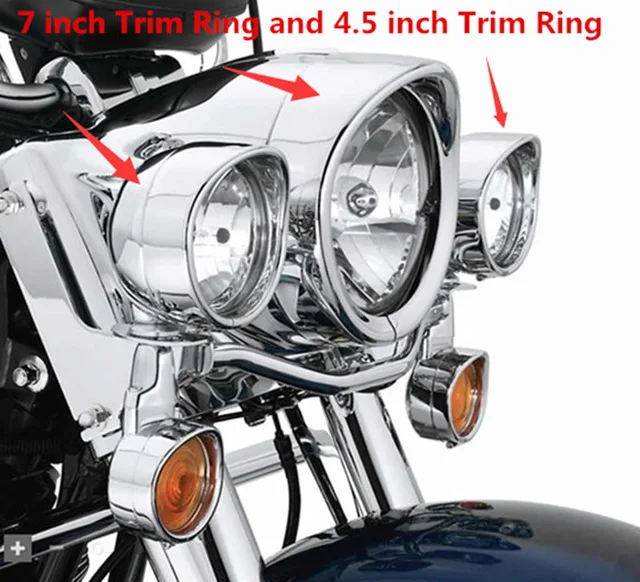 Мотоцикл хром " дюймов фар отделка кольцо козырек стиль подходит для Harley Touring Road King Electra Glide Softail FLD/FLH