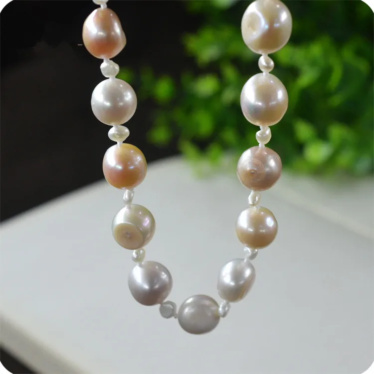 Лидер продаж ожерелье из натурального барочного жемчуга 10 11 мм разных цветов