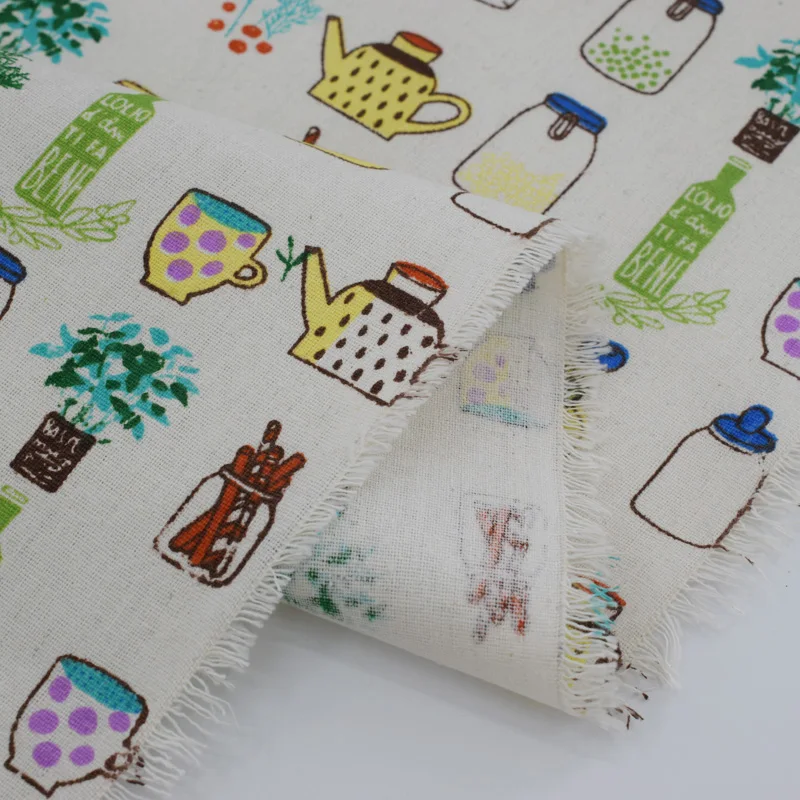 7 цветов бутылка реактивного крашения хлопок лен ткань для скатерти мешок обувь