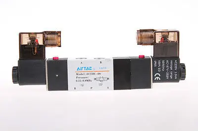 1x 5Port3Pos разгар Exaust Соленоидный клапан 1/4 &quotBSPT соединитель катушки LED 24V DC QC |