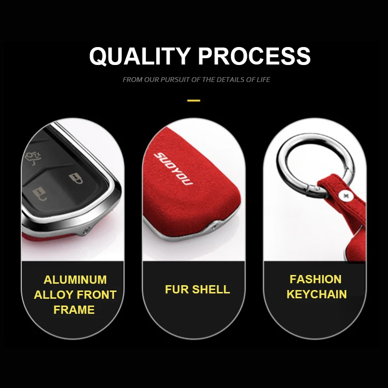 Genuine Leather Galvanized Alloy Car Key Case Cover For Cadillac ATS-L/XTS/XT5/CTS/CT6 Escalade ESV SRX TS-L BLS | Автомобили и