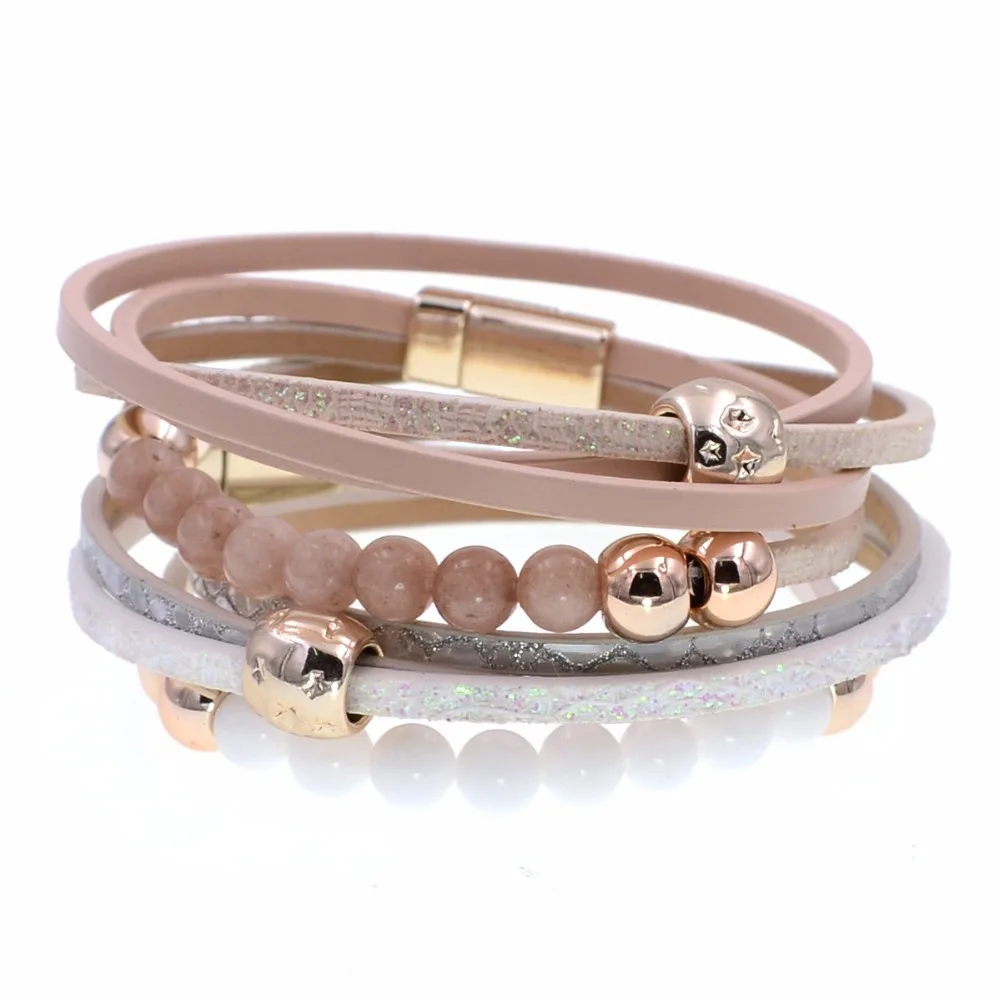 Женский Двухслойный Кожаный Браслет WELLMORE 2 шт./компл.|Браслеты с шармами| |