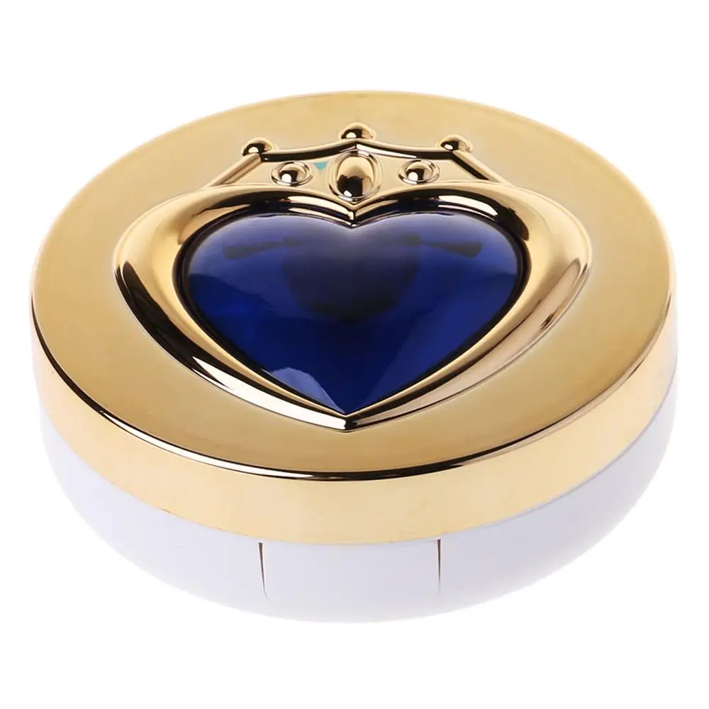 Rose Gold Blue Контактные линзы коробка сердце с зеркалом дорожный портативный кейс контейнер для хранения роскошный - Цвет: Rose Gold Blue