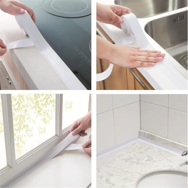 

Multifunction Self Adhesive Kitchen Tape Ceramic Waterproof Anti-moisture PVC Sticker Bathroom Wall Corner Line Sink Stickers