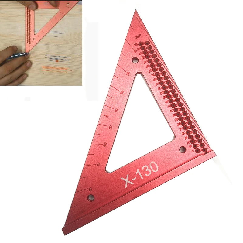 

Woodworking Line Ruler Hole Scribing Gauge Woodworking Crossed-out Measuring Tool Precision Squares Triangle Ruler T50 Scribe