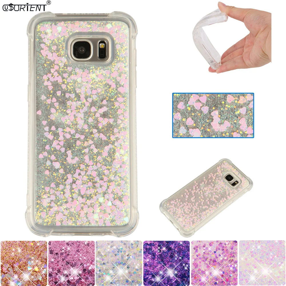 Для Samsung Galaxy S7 Edge Bling Glitter Dynamic Quicksand Liquid телефонный чехол SM-G935F SM-G935FD противоударный