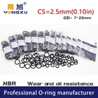 50 шт.лот черное уплотнительное кольцо NBR cs2.5 мм толщина OD7891011121314151617181920*2,5 мм резиновые кольца прокладка шайба