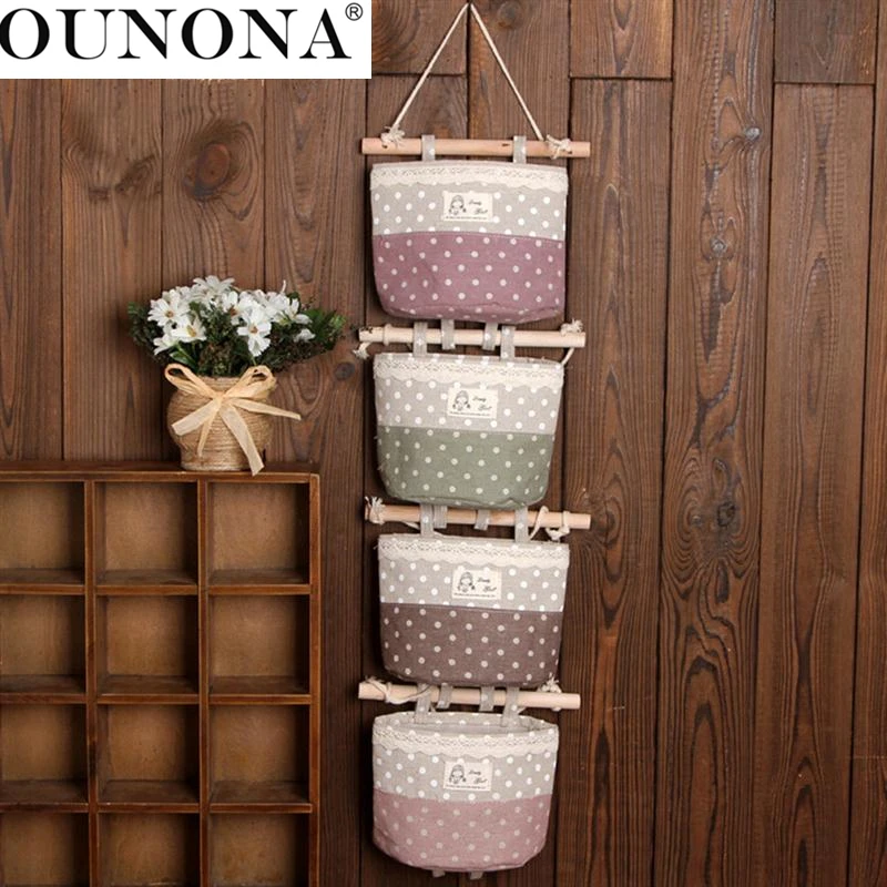 4 шт. настенный органайзер для хранения Сумка с кружевной отделкой настенные