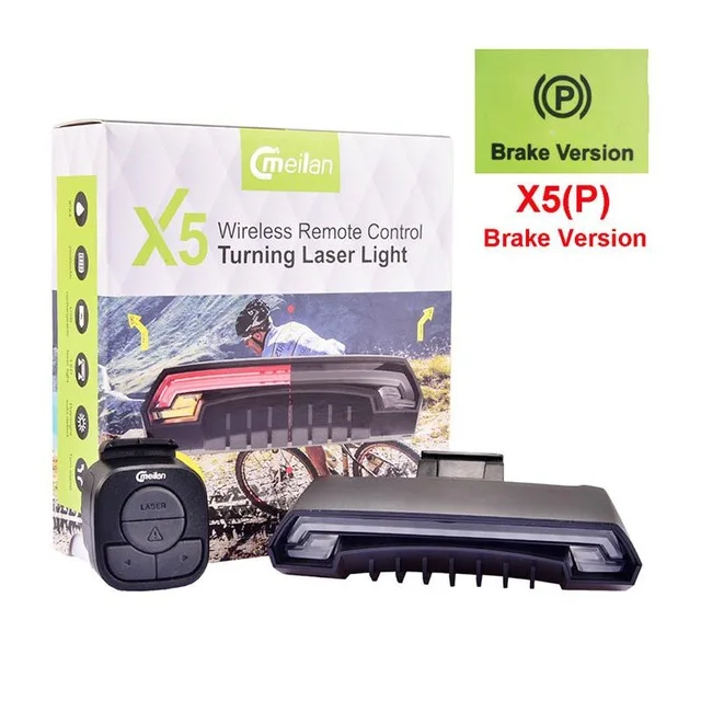 X5 Brake Version Meilan X5 беспроводной Велосипедный тормозной светильник версия вспышка безопасности задний поворот велосипедный беспроводной пульт дистанционного управления поворотный лазерный светильник - Цвет: X5 Brake Version