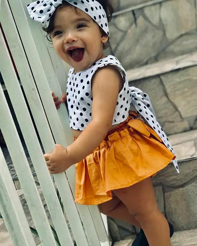 3 предмета модная одежда для новорожденных девочек топы без рукавов в горошек и