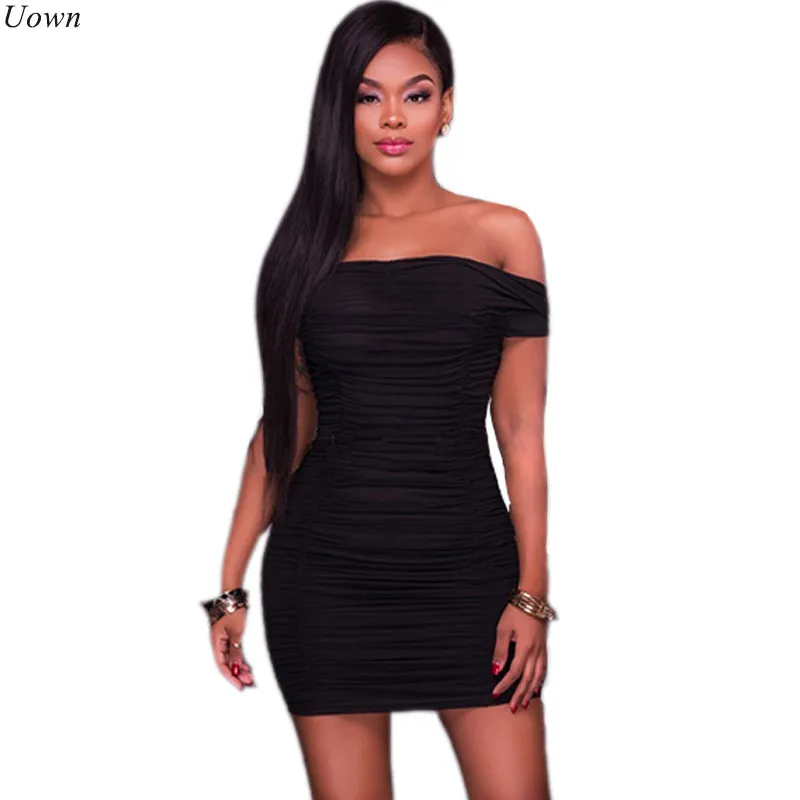 Doyerl сексуальное маленькое черное платье с вырезом лодочкой и открытыми плечами