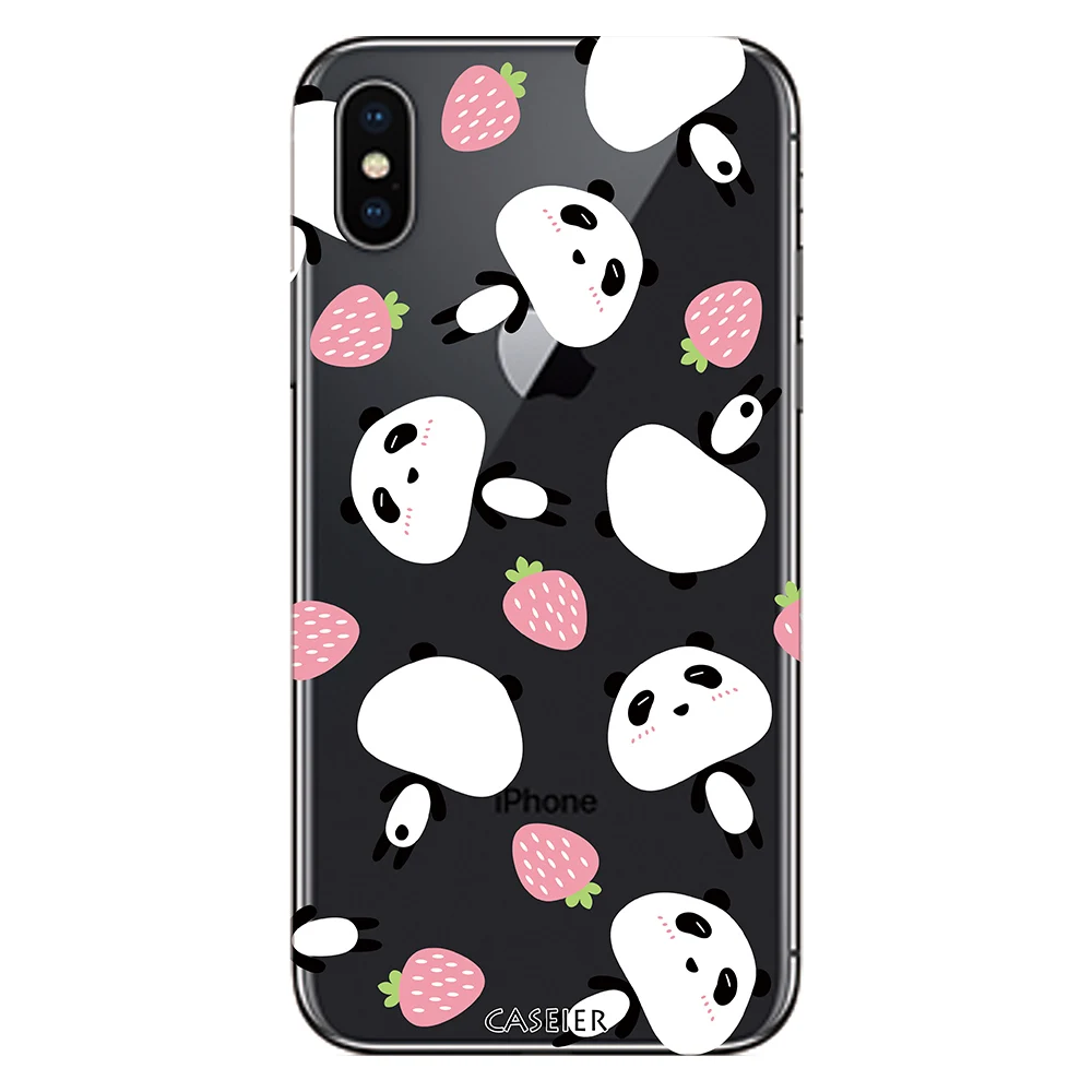 Чехол caseier с милой пандой для iPhone XS Max XR X 7 8 Plus Ультратонкий силиконовый чехол из