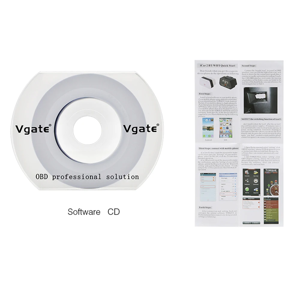 Vgate iCar2 ELM 327 Bluetooth адаптер V2.1 OBD2 Авто OBD сканер автомобильный считыватель кодов ELM327 диагностический сканирующий инструмент 16pin OBDII кабель