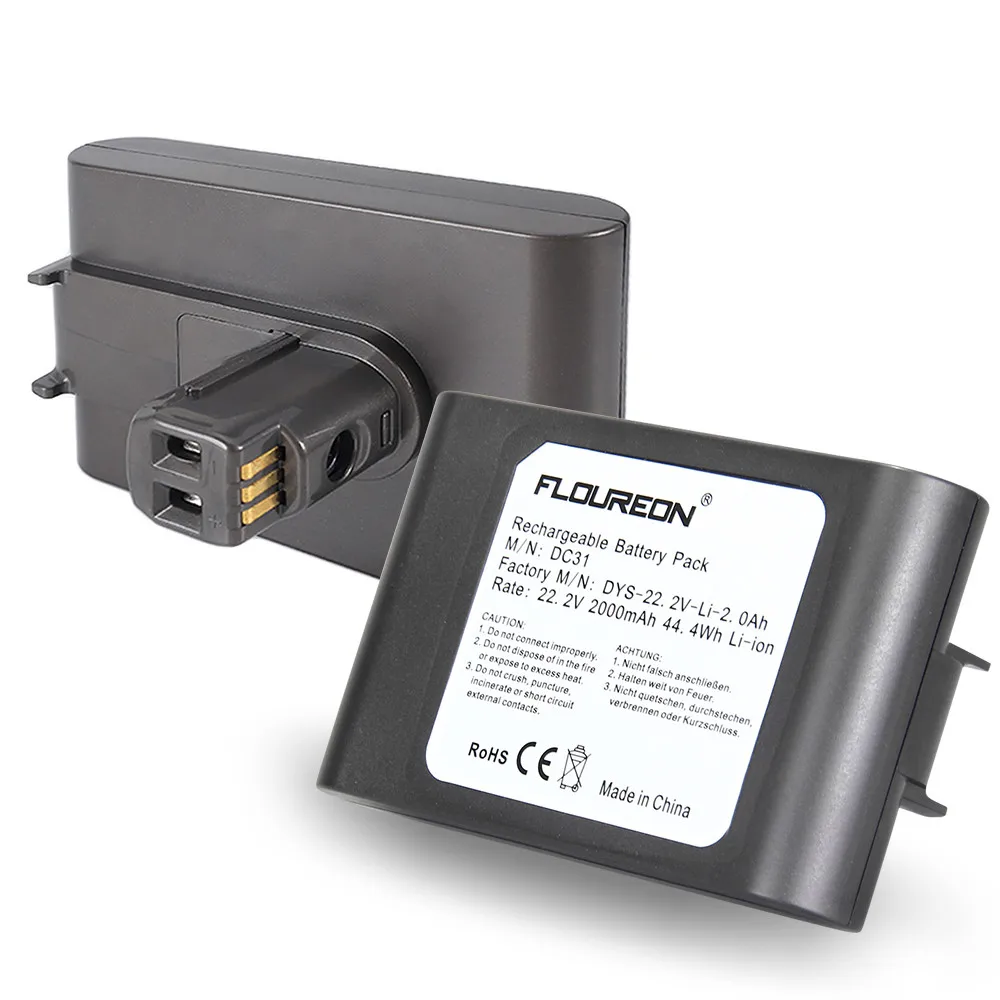 FLOUREON 22,2 V 2000mAh аккумулятор для Dyson DC31 DC34 DC35 пылесос 917083-01(не подходит для серии B) li-ion