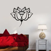 Lotus Wall Decals Floral Room Design Wall Sticker Meditation Yoga Stickers Art Mural Mandala Mantra Chakra  Sticker H094