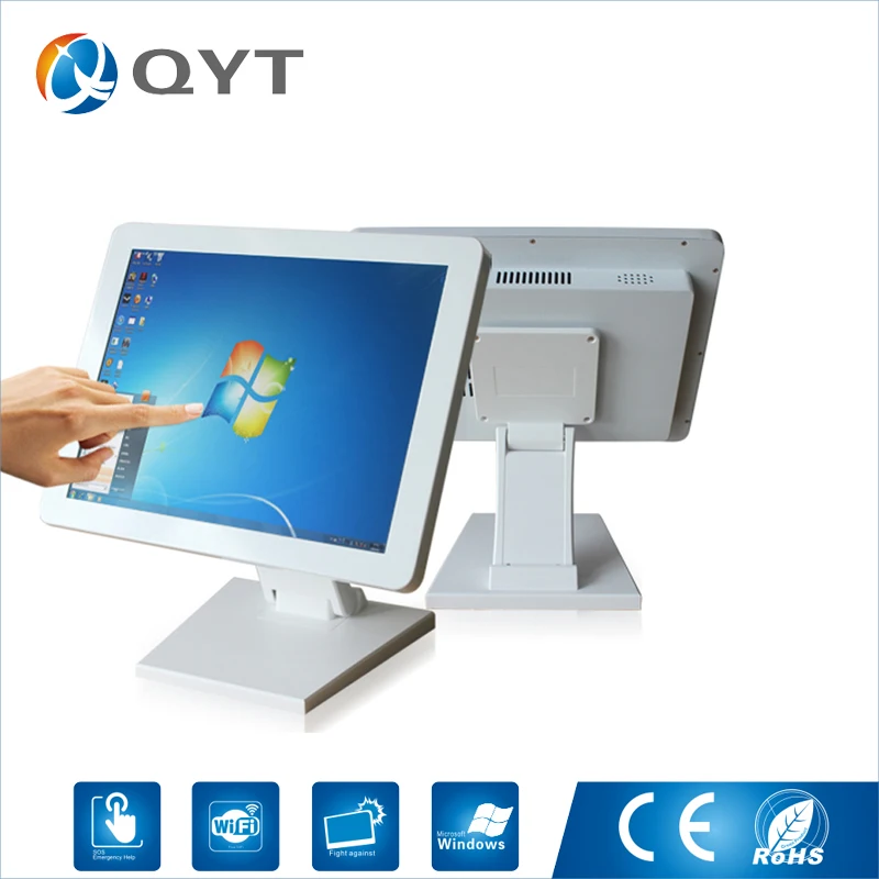 

15 inch industrial AIO Computers Resistive Touch Screen Intel j1900 2.0GHz White Metal Case all in one pc VGA/HD-MI/RS232/USB