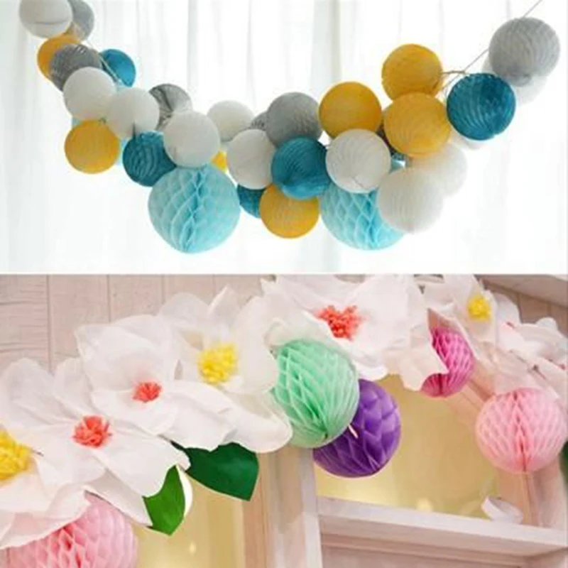 

5pcs 15cm(6") Tissue Paper Honeycomb Ball Decorations for Birthday Party Baby Shower Wedding Nursery Home Christmas New Year