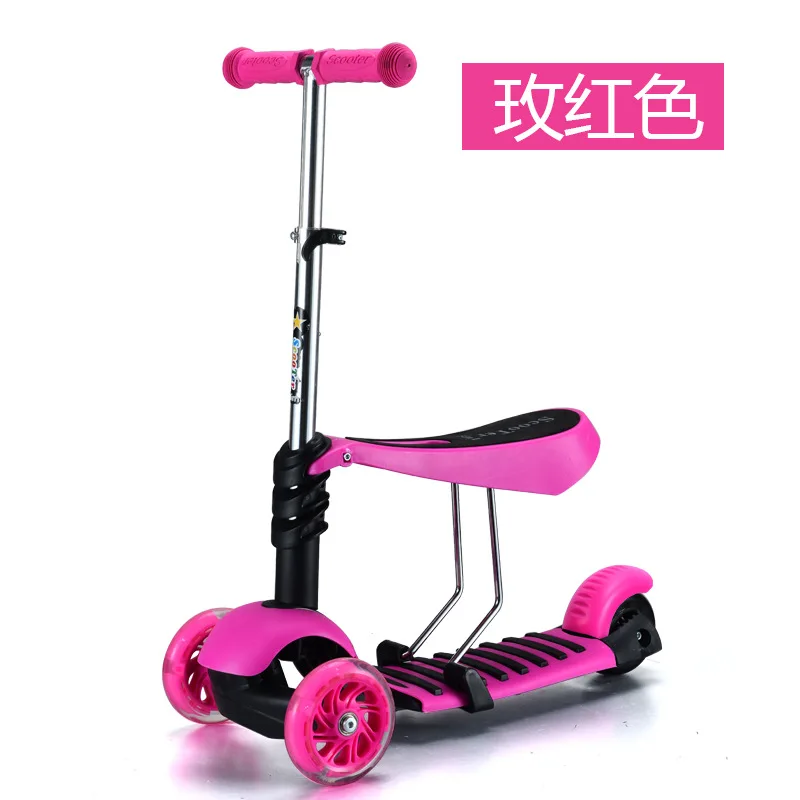 Детский самокат 3 в 1: ходунки для малыша Нескользящие флэш памятью колеса