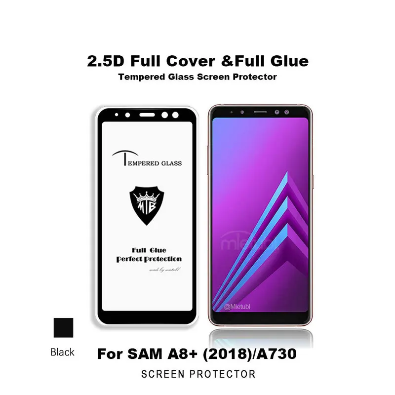 Защитная пленка для экрана из закаленного стекла с полным клеем Samsung Galaxy A8 2018 Duos