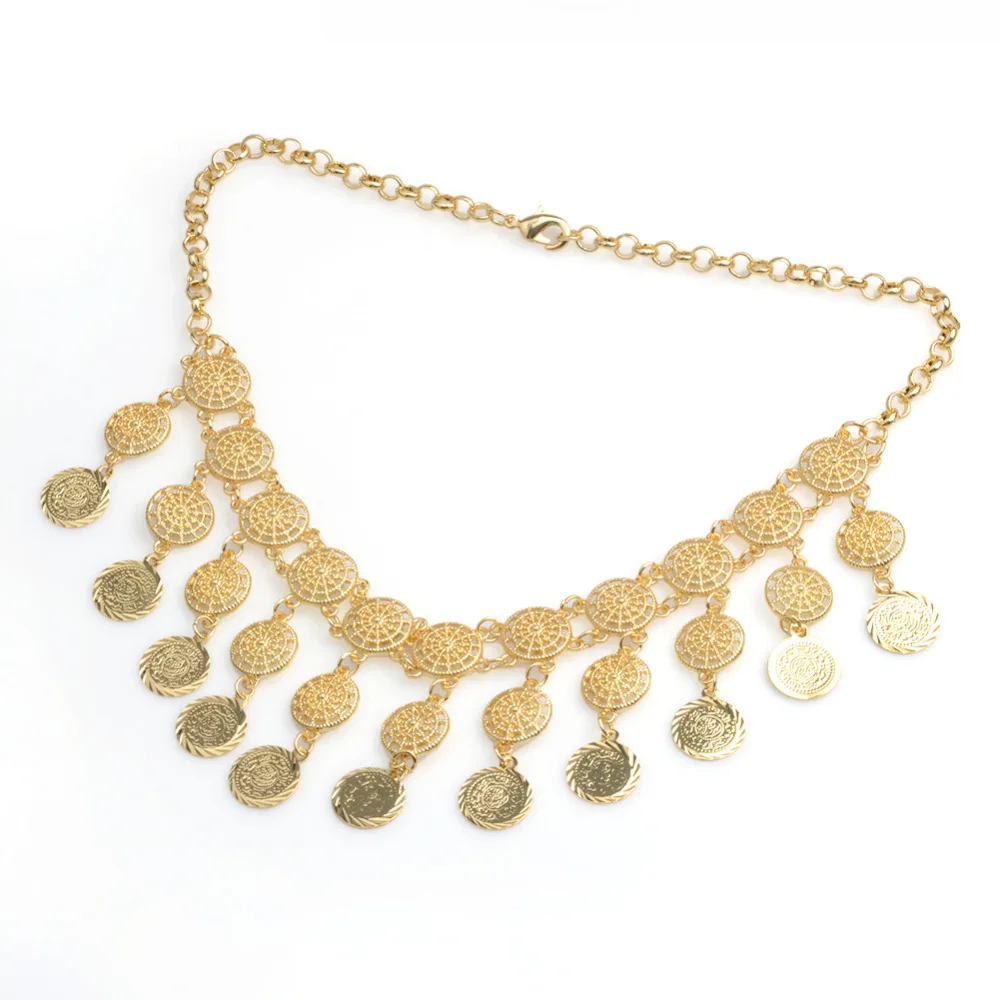 

Fashion Jewelry Gifts of the Middle East Wedding Holiday Arab Coin Necklaces for Women 49cm Coins #J0848
