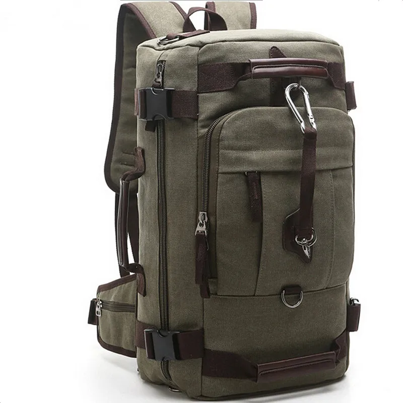 Kopen Canvas Vrouwen & Mannen Multifunctionele Rugzak Hike Mochilas Merk Grote Bagpack Laptop Terug Tas Tote Plunjezak