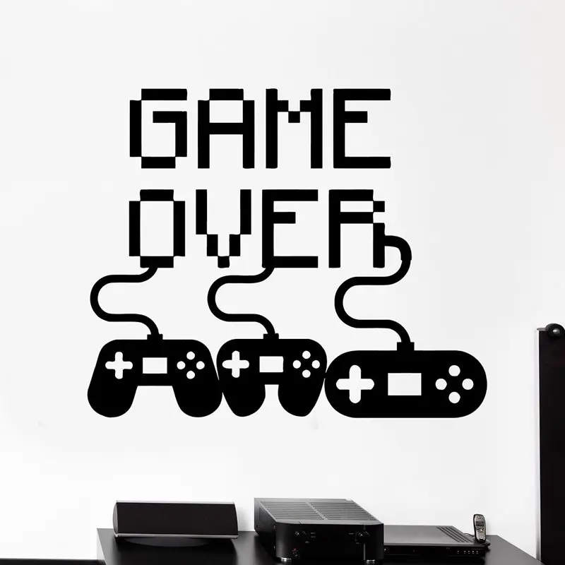 Игры Over наклейка Видео игровой контроллер Стикеры играть плакаты тематики