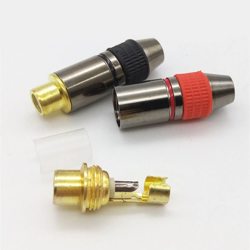 NinthQua 1 пара красный/черный разъем RCA позолоченный провод штекер гнездовой динамик