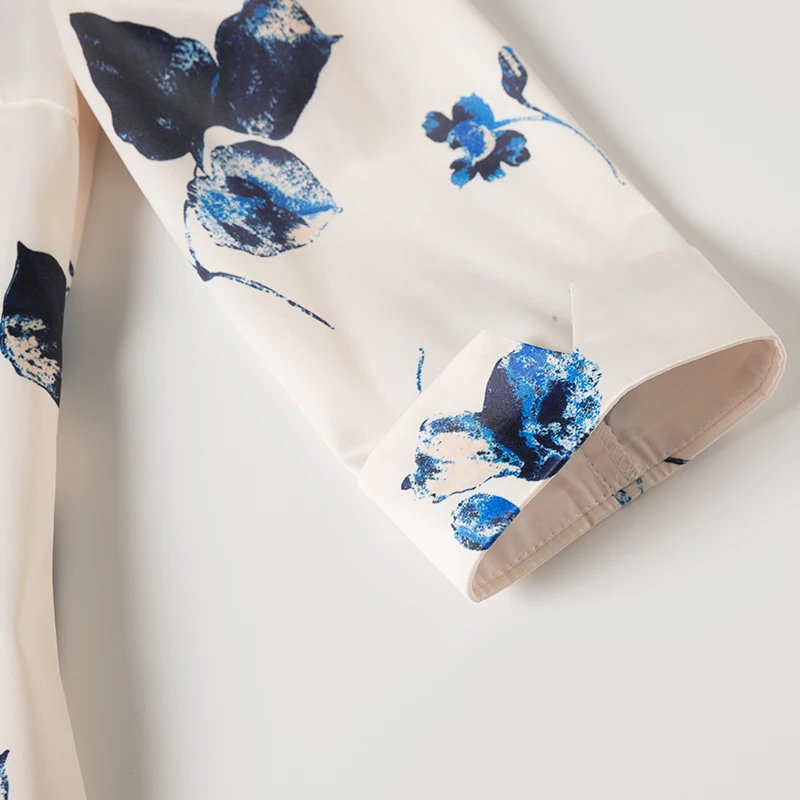 Lenshin Floral Shirt High-quality Soft and Smooth Haft Sleeve Blouse Office Lady Work Wear Formal Top for Women |