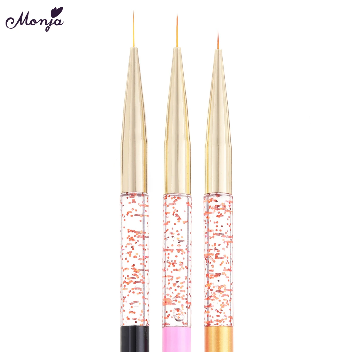 Monja 7/9/11 мм Nail Art французский полоски линии вкладыш картины кисти цветок изображение типа сделай себе сам дизайн чертежная ручка Маникюрный Инструмент