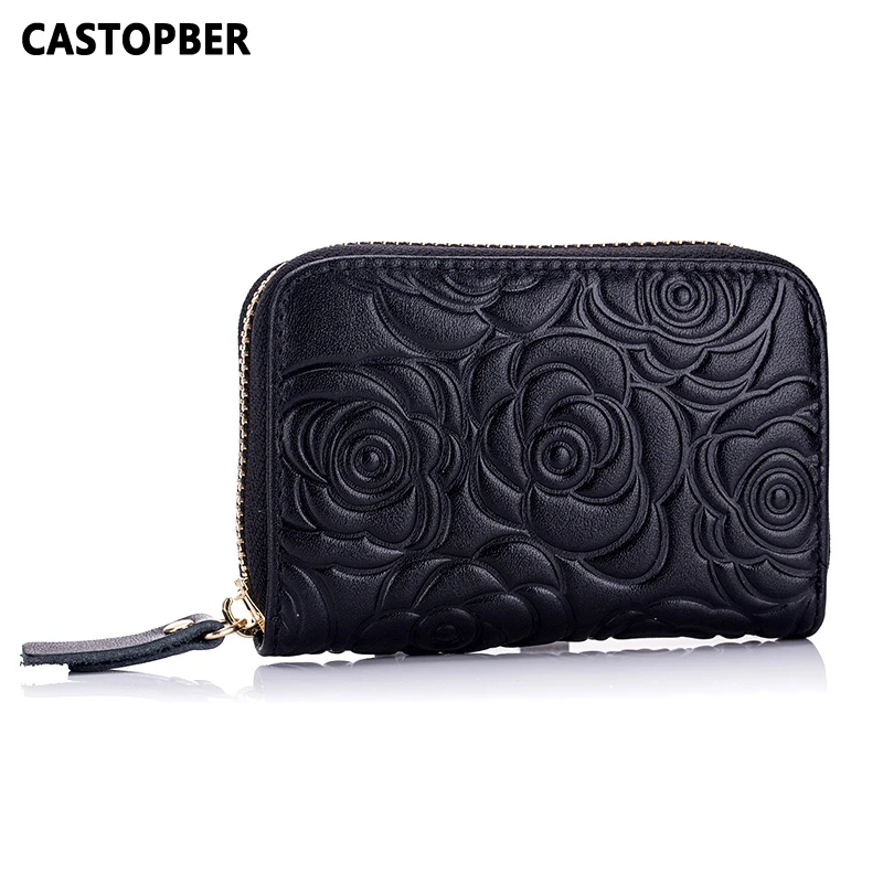 Мужской Чехол для карт из вощеной кожи RFID тисненая Роза корова натуральная кожа