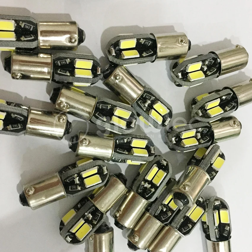 GLOWTEC 2 шт. CANBUS T10 BA9S T4W 8SMD 4 Вт Автомобильные светодиодные габаритные огни s белые