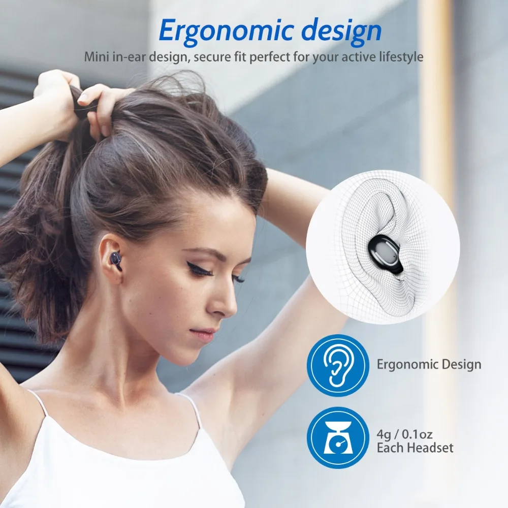Беспроводные наушники FONKEN TWS стерео Bluetooth 5 0 дюйма спортивные с громкой связью