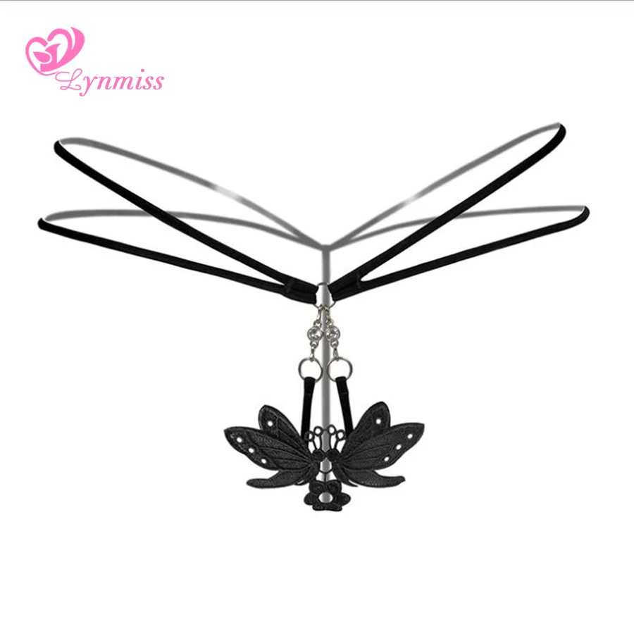 

Lynmiss Sexy Lingerie Women Panties Intimates Slip Exotic Apparel Erotic Underwear Female Transparent Butterfly Thong Ladies