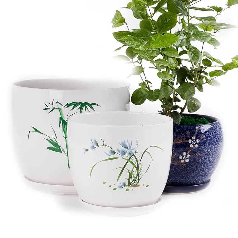 Креативный китайский стиль вязаный бонсай керамические цветочные горшки