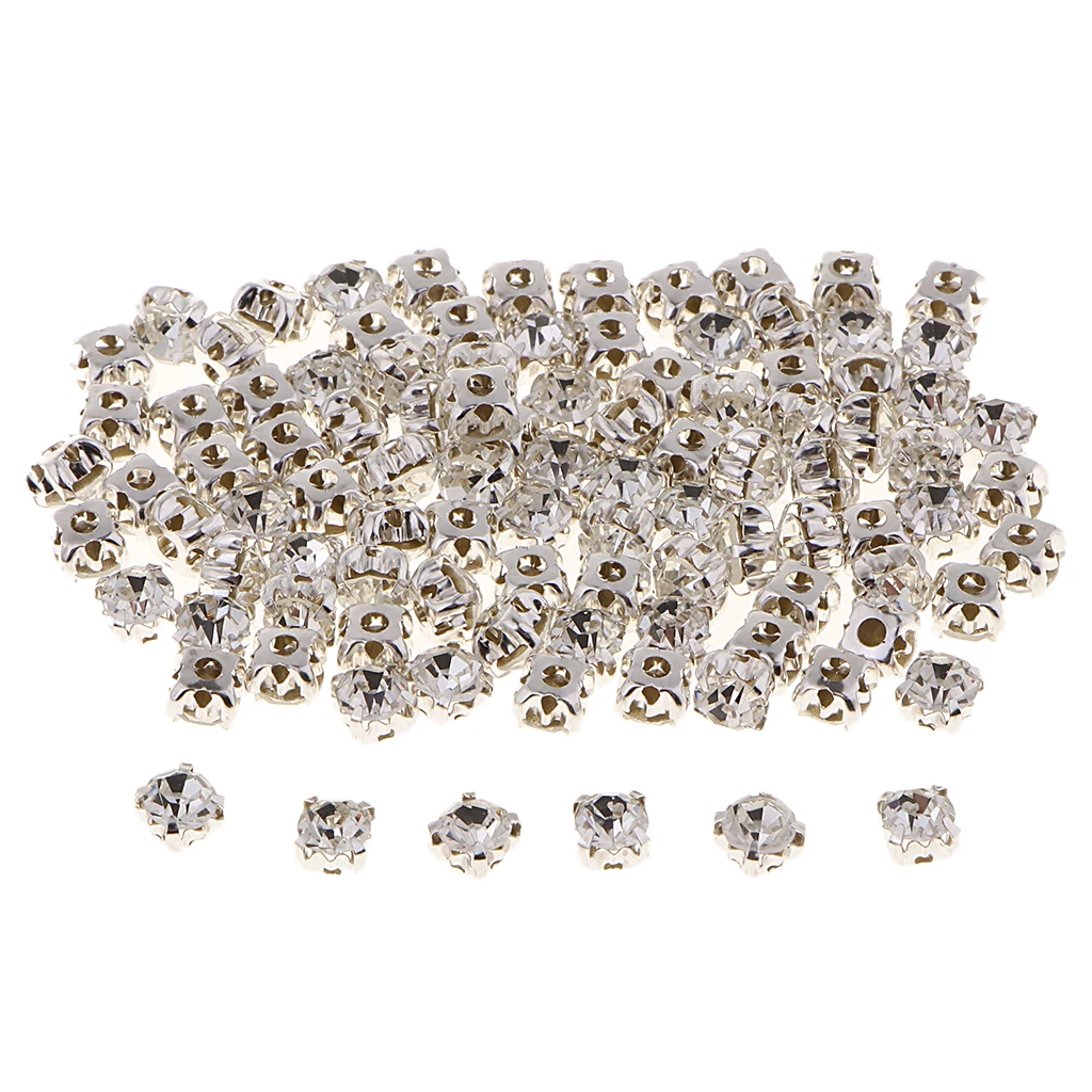 5mm White 100 шт Акриловые Плоские пришивные стразы DIY хобби рукоделие для рукоделия изготовление тканей одежды украшения для свадебной вечеринки - Цвет: 5mm White